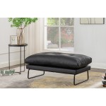 Karla Black PU Leather Contemporary Loveseat and Ottoman