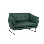 Karla Green PU Leather Contemporary Loveseat and Ottoman