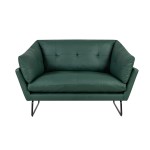 Karla Green PU Leather Contemporary Loveseat and Ottoman