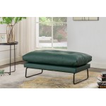 Karla Green PU Leather Contemporary Loveseat and Ottoman