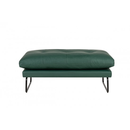 Karla Green PU Leather Contemporary Loveseat and Ottoman