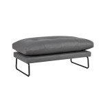 Karla Gray PU Leather Contemporary Loveseat and Ottoman