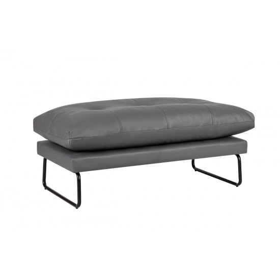 Karla Gray PU Leather Contemporary Loveseat and Ottoman