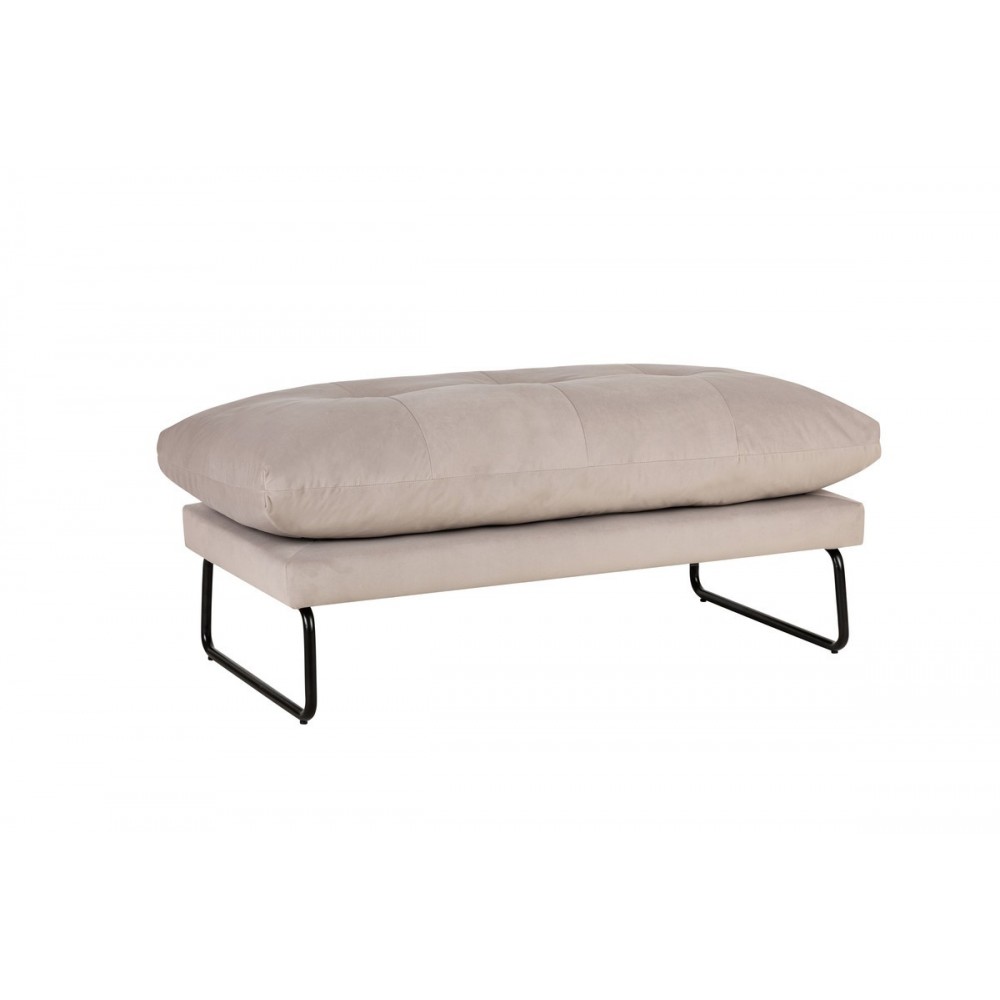 Karla Gray Velvet Contemporary Ottoman