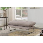 Karla Gray Velvet Contemporary Ottoman