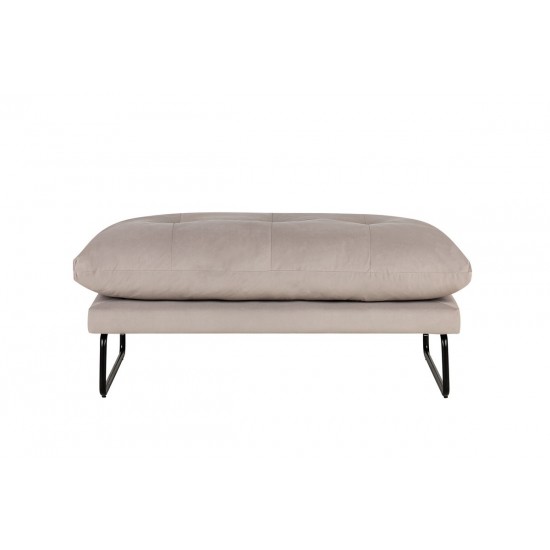 Karla Gray Velvet Contemporary Ottoman