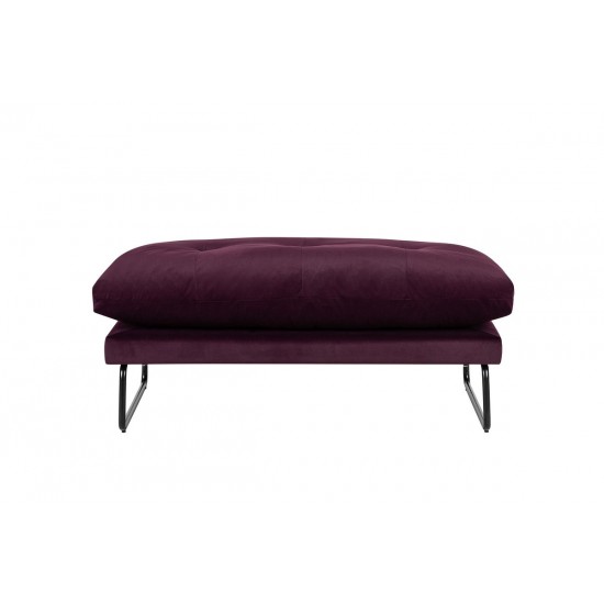 Karla Purple Velvet Contemporary Loveseat and Ottoman