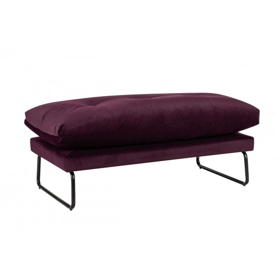 Karla Purple Velvet Contemporary Ottoman