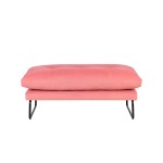 Karla Pink Velvet Contemporary Ottoman