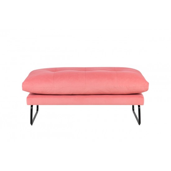 Karla Pink Velvet Contemporary Ottoman