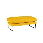 Karla Yellow Velvet Contemporary Loveseat and Ottoman