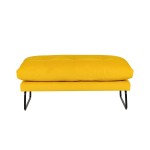 Karla Yellow Velvet Contemporary Loveseat and Ottoman