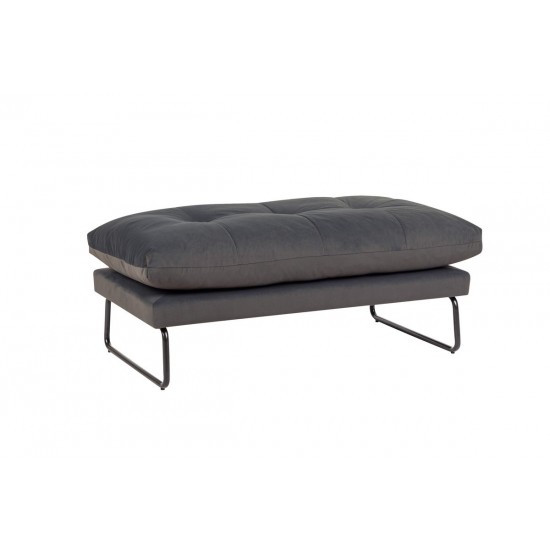 Karla Dark Gray Velvet Contemporary Loveseat and Ottoman