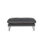 Karla Dark Gray Velvet Contemporary Loveseat and Ottoman