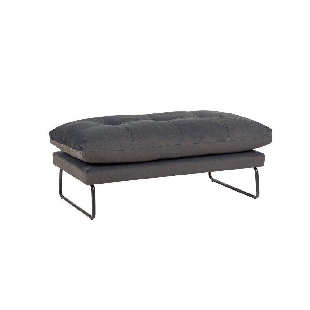 Karla Dark Gray Velvet Contemporary Ottoman