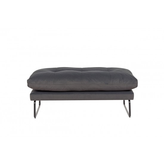 Karla Dark Gray Velvet Contemporary Ottoman