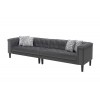 Mary Dark Gray Velvet Tufted Sofa With Accent 4 Pillows