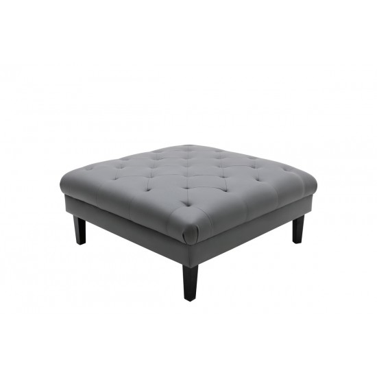 Sarah Gray Vegan Leather Tufted Ottoman