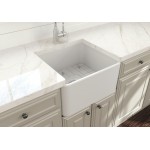 Classico Farmhouse Apron Front Fireclay 20 in. Single Bowl Kitchen Sink with Protective Bottom Grid and Strainer in Matte Whi