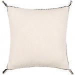 Surya Braided Bisa Cream Pillow Cover 20"H X 20"W