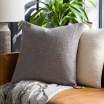 Surya Braided Bisa Gray Pillow Cover 14"H X 22"W