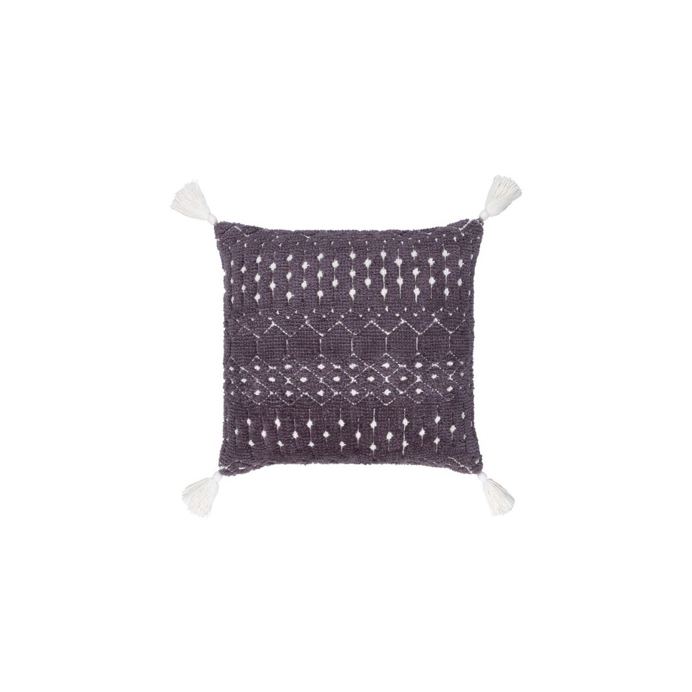 Surya Braith Gray Pillow Cover 20"H X 20"W Surya Braith Gray Pillow Cover 20"H X 20"W