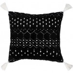 Surya Braith Black Pillow Cover 22"H X 22"W