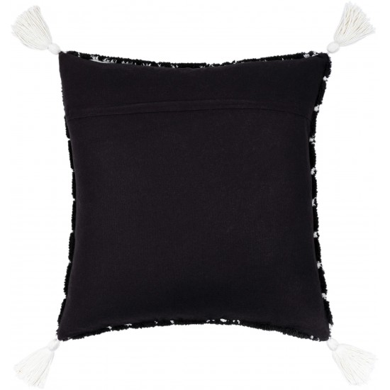Surya Braith Black Pillow Cover 22"H X 22"W