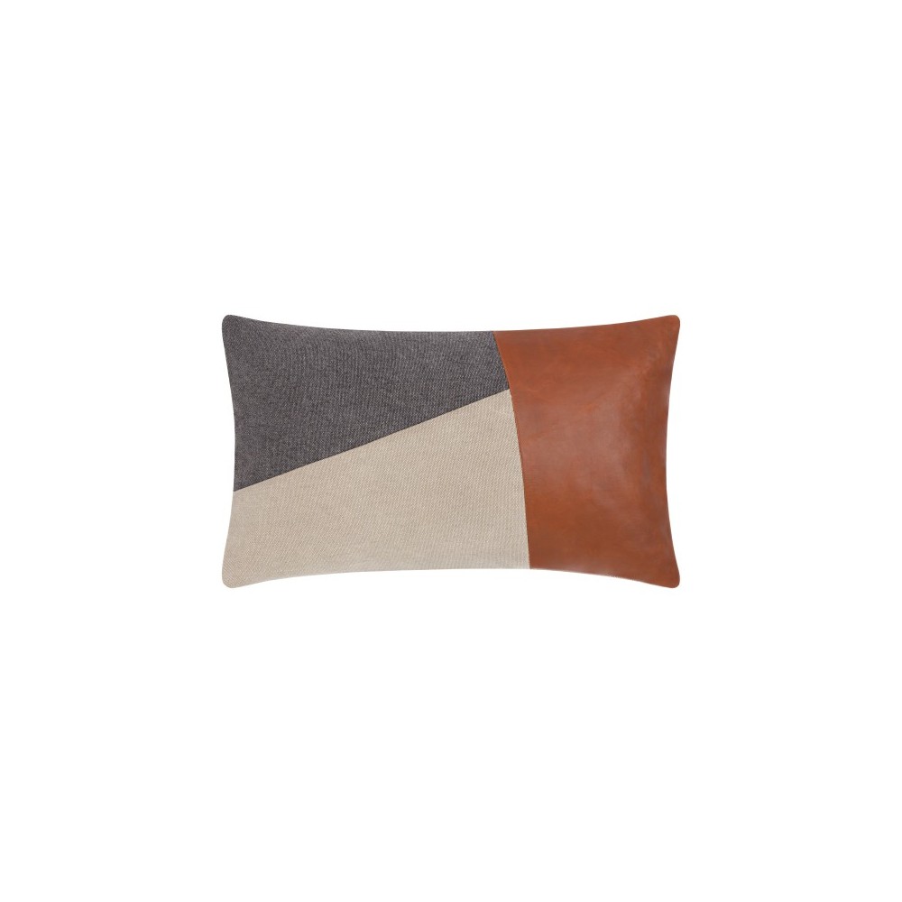 Surya Branson Dark Brown Pillow Cover 12"H X 20"W Surya Branson Dark Brown Pillow Cover 12"H X 20"W