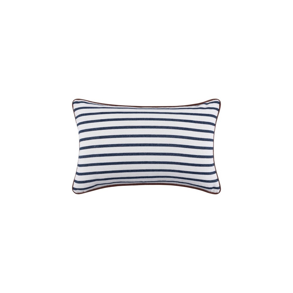 Surya Charlize Navy, White Pillow Cover 14"H X 22"W Surya Charlize Navy, White Pillow Cover 14"H X 22"W