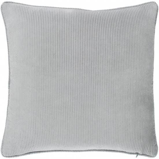 Surya Corduroy Light Gray Pillow Cover 18"H X 18"W