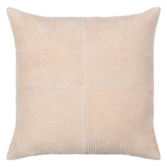 Surya Corduroy Quarters Light Beige Pillow Cover 18"H X 18"W