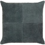 Surya Corduroy Quarters Charcoal Pillow Cover 18"H X 18"W