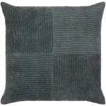 Surya Corduroy Quarters Charcoal Pillow Cover 20"H X 20"W