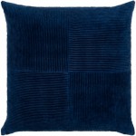 Surya Corduroy Quarters Navy Pillow Cover 18"H X 18"W