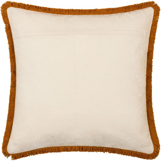 Surya Cotton Fringe Ctf-001 Pillow Cover 18"H X 18"W