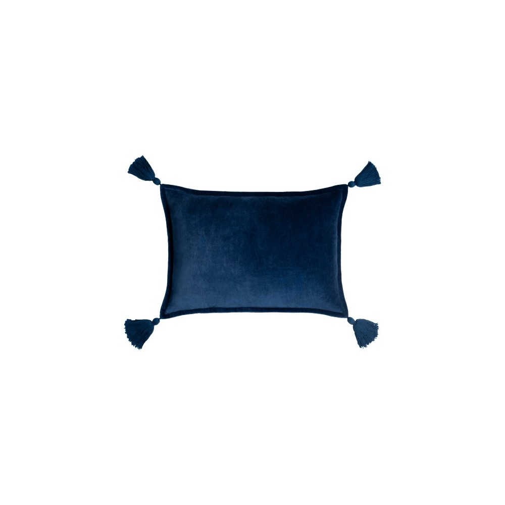 Surya Cotton Velvet Navy Pillow Cover 13"H X 19"W