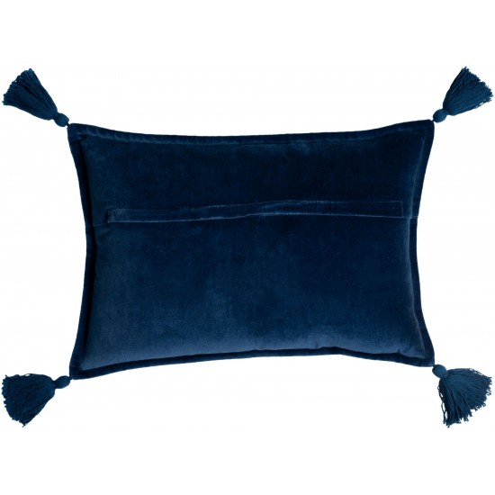 Surya Cotton Velvet Navy Pillow Cover 13"H X 19"W