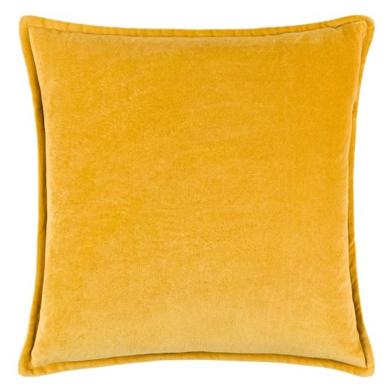 Surya Cotton Velvet Mustard Pillow Cover 18"H X 18"W