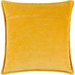 Surya Cotton Velvet Mustard Pillow Cover 18"H X 18"W