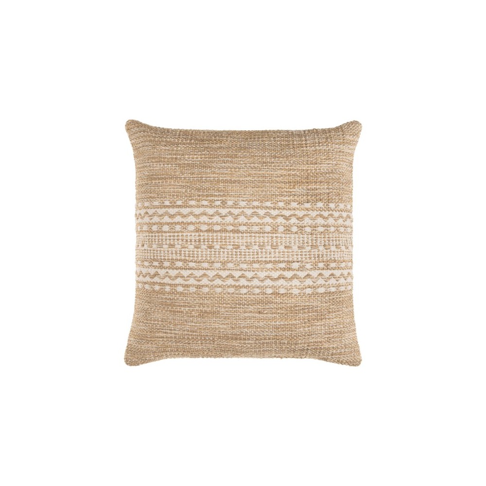 Surya Ethan Light Beige Pillow Cover 20"H X 20"W Surya Ethan Light Beige Pillow Cover 20"H X 20"W