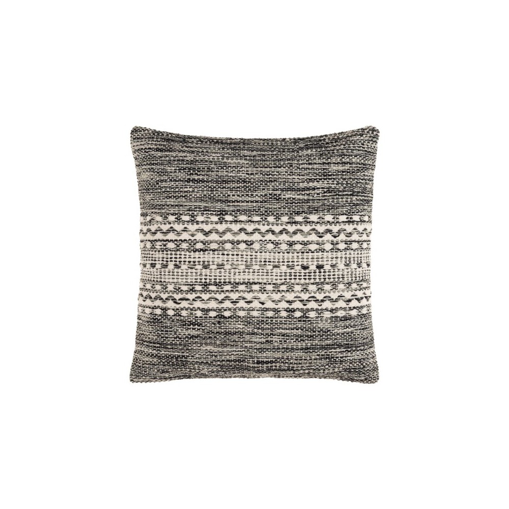 Surya Ethan Black Pillow Cover 20"H X 20"W Surya Ethan Black Pillow Cover 20"H X 20"W