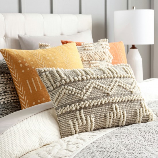 Surya Faroe Beige Pillow Cover 14"H X 22"W