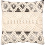 Surya Hygge Black, Light Beige Pillow Cover 20"H X 20"W