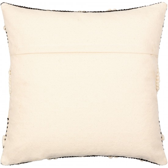 Surya Hygge Black, Light Beige Pillow Cover 20"H X 20"W