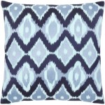 Surya Ikat Luxe Pale Blue Pillow Cover 18"H X 18"W