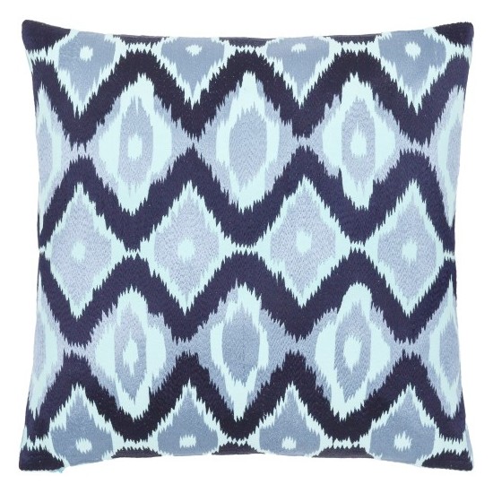 Surya Ikat Luxe Pale Blue Pillow Cover 18"H X 18"W