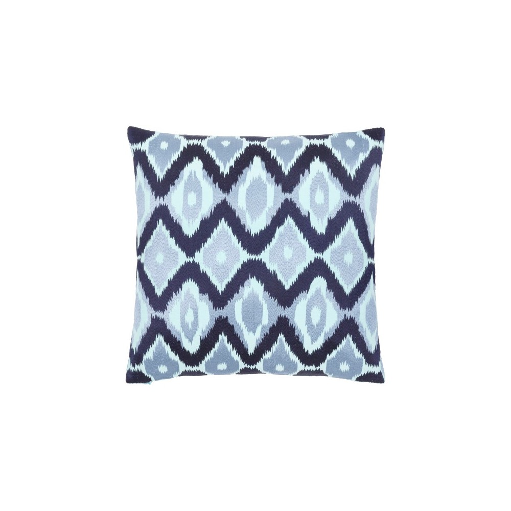 Surya Ikat Luxe Pale Blue Pillow Cover 18"H X 18"W