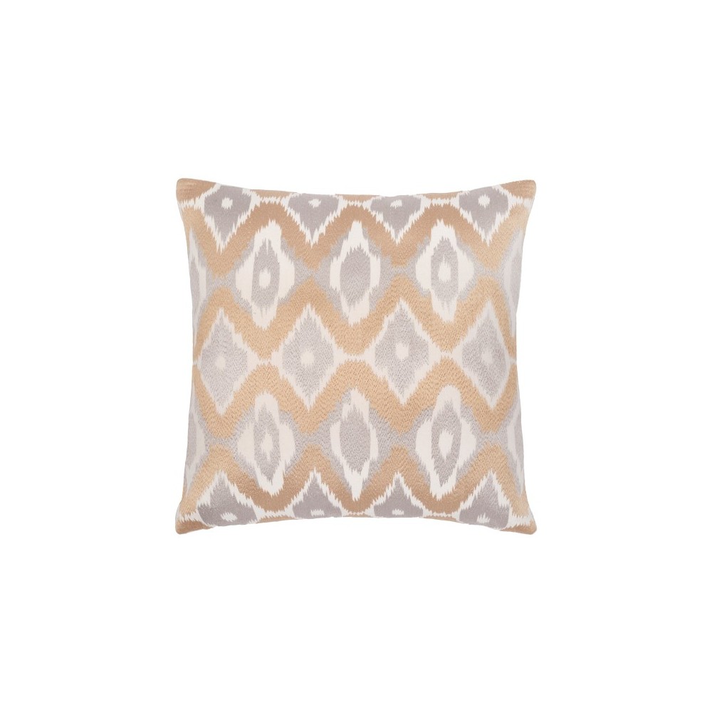 Surya Ikat Luxe Ivory Pillow Cover 22"H X 22"W