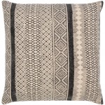 Surya Janya Black, Light Beige Pillow Cover 18"H X 18"W